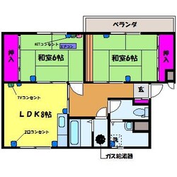 クローネ太閤山Ａ棟の物件間取画像